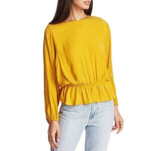 1.STATE Shadow Stripe Dolman Sleeve Peplum Blouse